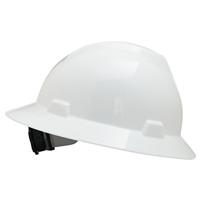 WHITE V-GARD HAT W/RATCHSLOTTED